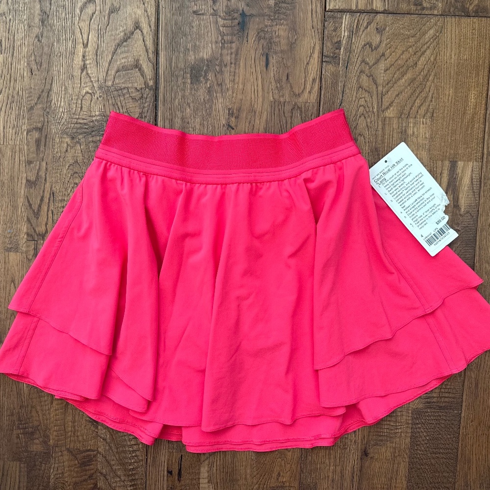 NWT Lululemon Court Rival High Rise Skirt Long Lip Gloss W8AH4T Women's Size 4 L - Picture 2 of 8